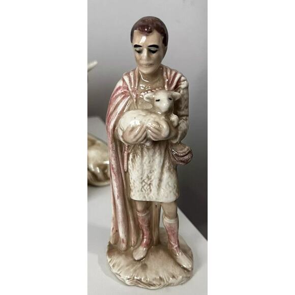 Vintage Holland Mold Christmas Nativity Set 14 Piece Hand Painted Large 1967 - Picture 11 of 16